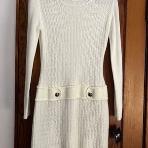 White sweater dress